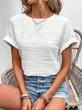The Juliette Wavy-Knit Tee — Ivory